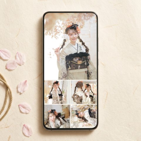 スマートフォンに届いた前撮りのお写真データのイメージ